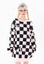 SKA check sweater plaid pattern knit top patchwork jumper