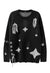 Cyber punk sweater star patch jumper futuristic top in black