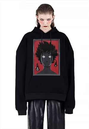 Anime hoodie Naruto pullover cosplay character top in black