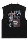 Gothic tank top surfer vest retro sleeveless raver t-shirt