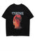 Punk print t-shirt retro grunge tee raver top in black