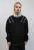 Futuristic gothic sweatshirt extreme zipper jumper in black