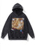 Raver hood Y2K anime top retro grunge pullover vintage grey