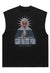 Skeleton tank top surfer vest retro skull sleeveless t-shirt