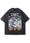 Money print t-shirt Rolex tee retro skater top acid black