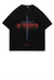 Cross print t-shirt punk tee Gothic slogan top in black