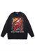 Robot sweater knit distressed jumper Transformer top black