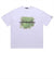 Fog print t-shirt retro space tee abstract grunge top white