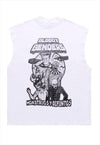 Horror movies sleeveless t-shirt retro tank top surfer vest