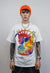 Gay punk t-shirt rainbow tee grunge mohawk top in white