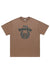 Knuckle ring print t-shirt grunge tee gangster top in brown