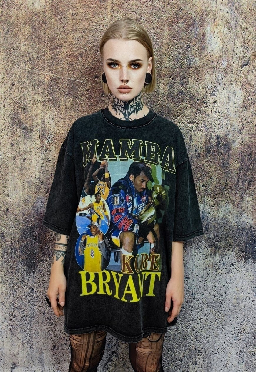 Vintage Kobe Bryant t-shirt Mamba tee basketball top in grey