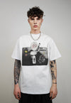 Toilet print t-shirt punk tee anti estabilishment top white