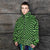 Check fleece jacket green handmade reversible chess coat