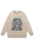 Alien zombie sweater creepy knit distressed jumper in beige