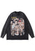 Yakuza t-shirt vintage wash Japanese cartoon long mafia tee