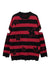 Striped sweater butterfly print jumper cutout elbow punk top