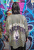 Tie-dye graffiti spider hooded shirt check pattern loose top