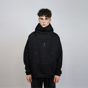 Gothic jumper raised neck punk pullover utility poncho gorpcore cloak spliced pullover cyberpunk ninja jumper Japanese Yamamoto sweatshirt