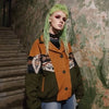 Retro tribal varsity jacket Aztec bomber festival coat native American jacket velvet feel coat catwalk Ethnic pattern patchwork coat green