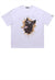 Angry dog print t-shirt grunge animal Gothic tee in white