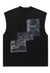 Bondage print tank top surfer vest retro sleeveless t-shirt