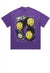 Emoji print t-shirt grunge tee retro raver smile top purple