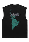 Statue of liberty tank top surfer vest sleeveless USA tshirt