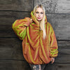 Luxury faux fur jacket handmade detachable fluffy bomber fluorescent luminous puffer premium grunge coat in bright neon orange green