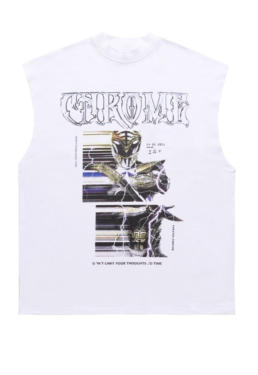 Power ranger sleeveless t-shirt retro tank top surfer vest