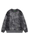 Abstract print sweater grey psychedelic fluffy rave jumper