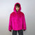 Hooded neon faux fur jacket shaggy bomber bright raver puffer fluffy fleece bright festival coat burning man overcoat in fuchsia pink