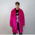 Neon faux fur longline coat shaggy trench bright raver bomber fluffy winter fleece festival jacket burning man coat in fuchsia pink