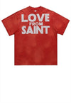 Saint print t-shirt grunge punk tee retro heaven top in red