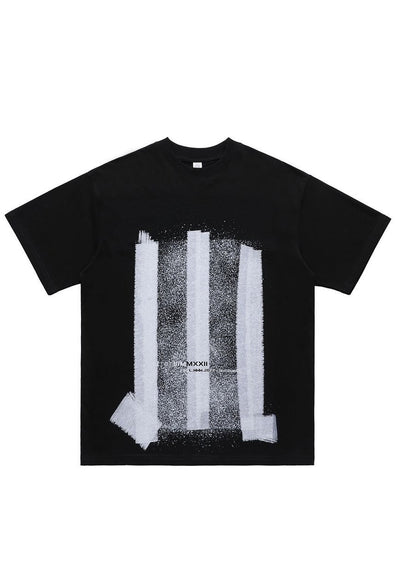 Paint splatter t-shirt graffiti tee grunge top in black