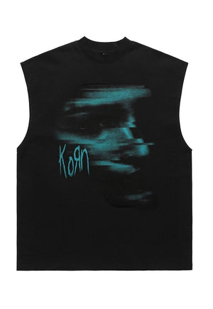 Metal band tank top surfer vest retro sleeveless t-shirt