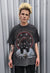 Hip-hop t-shirt rapper tee vintage wash grunge top in grey