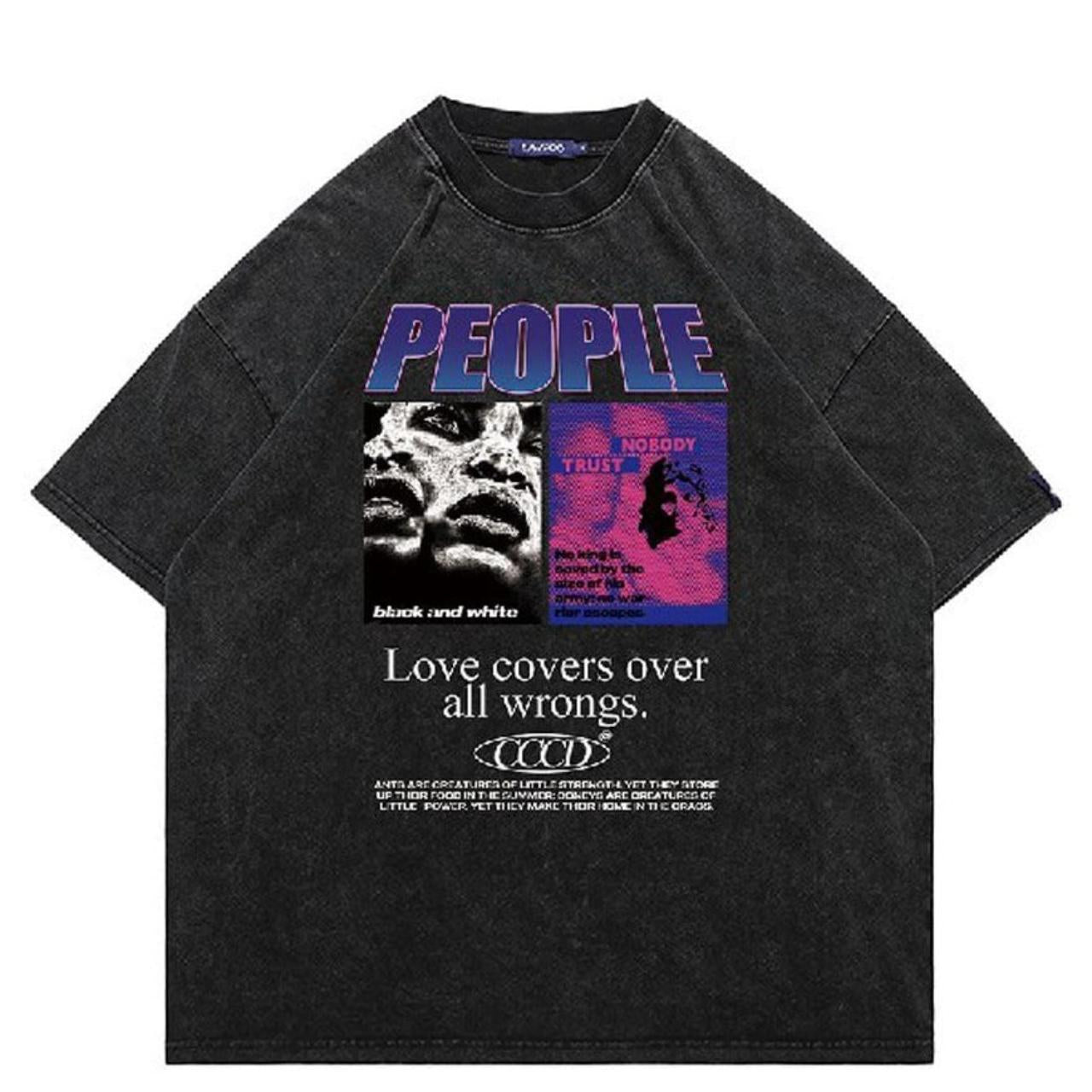 Cyberpunk t-shirt vintage wash psychedelic top poster tee