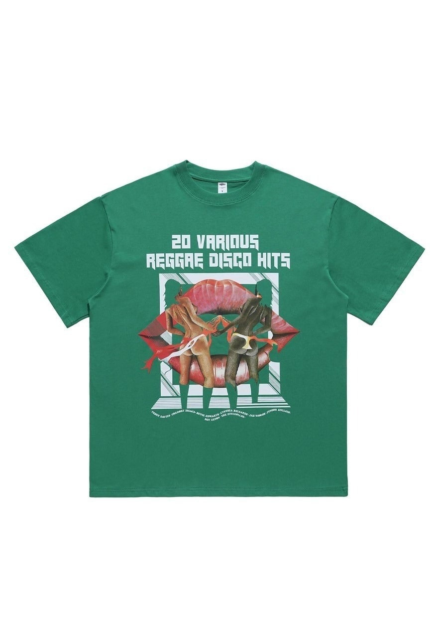 Reggae fan t-shirt retro musician tee grunge top in green