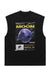 Moon print tank top surfer vest retro sleeveless t-shirt