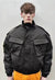 Cropped wide motorcycle bomber MA1 cargo biker jacket black