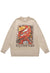 Robot sweater knit distressed jumper Transformer top cream