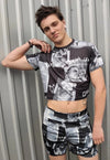 Pride crop top LGBT support t-shirt loose Gay punk tee black