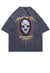 Gothic t-shirt retro mask top scary movie tee in blue