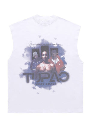 Hip-hop tank top surfer vest retro sleeveless rapper t-shirt