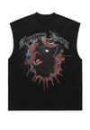 Dog print tank top surfer vest retro punk sleeveless t-shirt