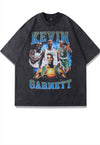 Basketball player t-shirt sports tee retro American top grey