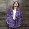 Paisley fleece coat hand made bandanna trench jacket purple