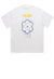 Atom print t-shirt science geek tee retro raver top in white