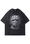 Pinhead t-shirt spike print tee retro gothic top acid grey